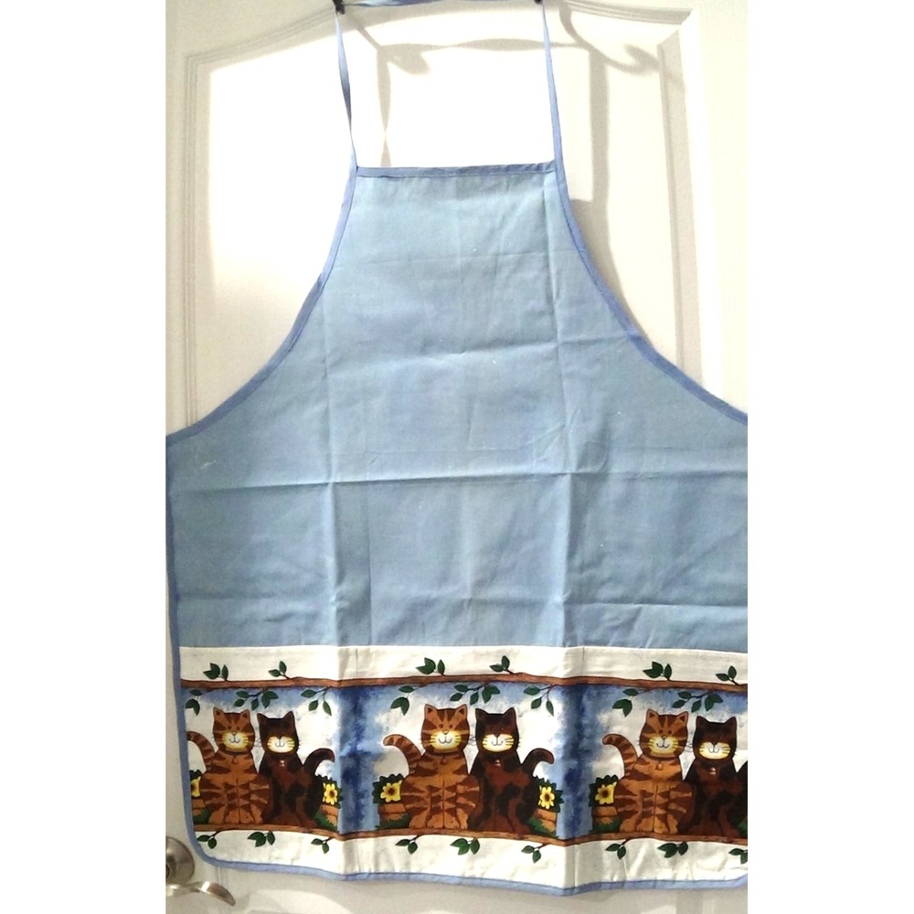 Apron Women's Blue & Multicolored Cat Kitchen Decor Cooking #003